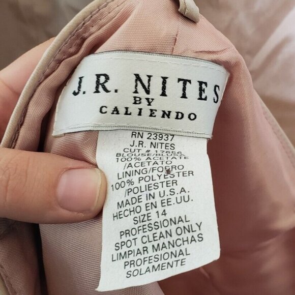 J. R. Nites Caliendo Women 14 Formal 2 Pc Outfit Crop Long Skirt Pink Sleeveless - Picture 5 of 5